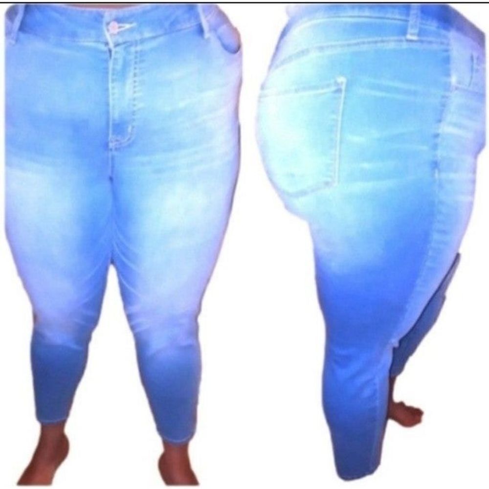 Womens Blue plus Size Skinny  Ankle jeans sz 20